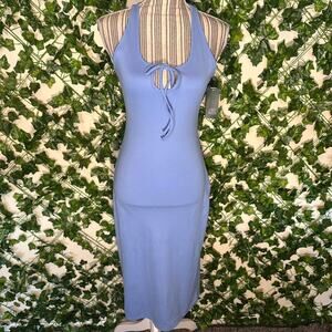 New light blue bodycon midi dress